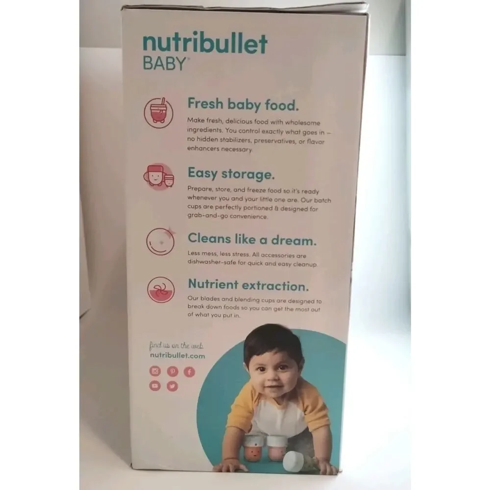 Nutribullet Baby Bullet Complete Blender Food Making System Kit NBY50100P